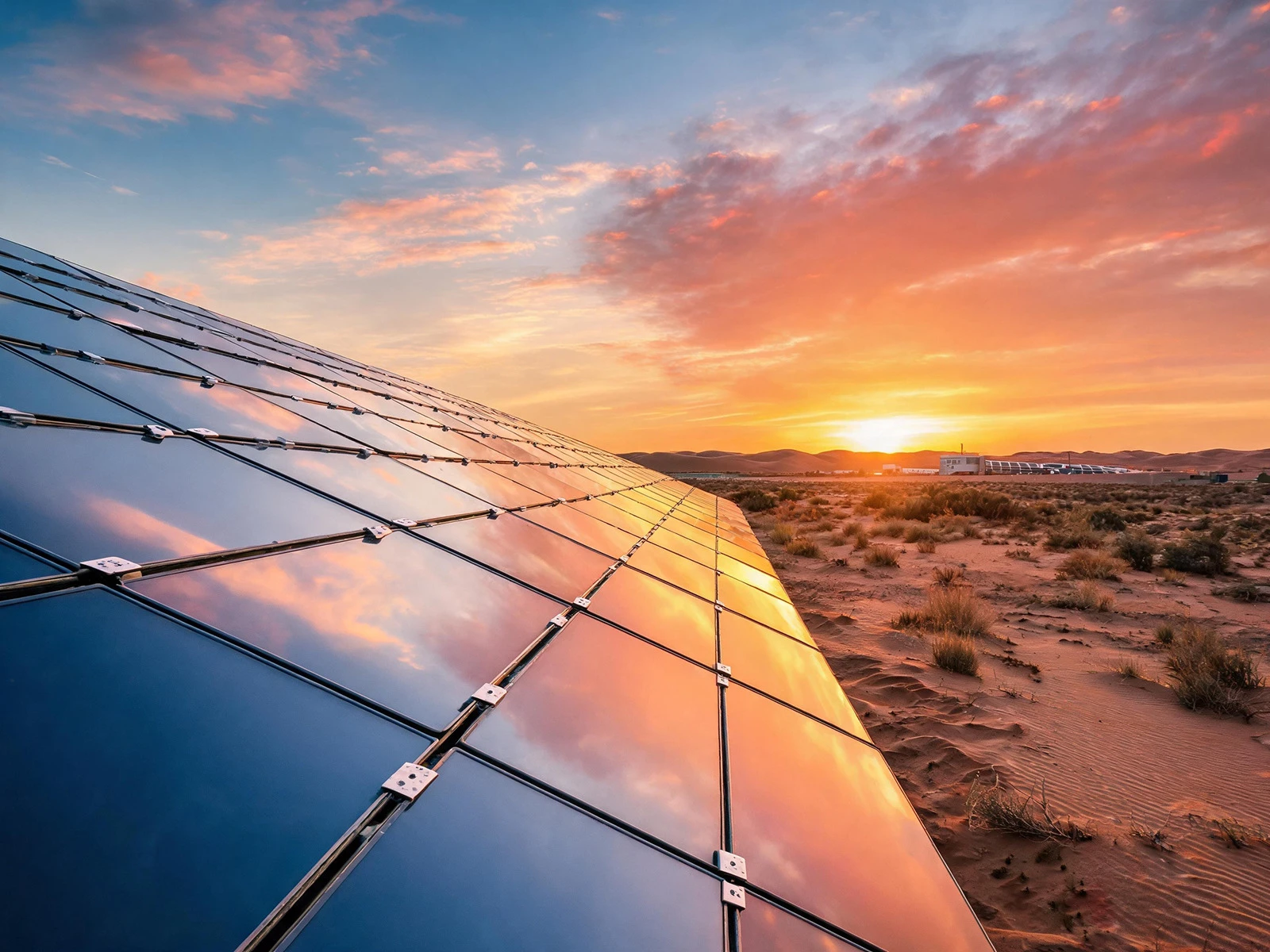 Rendering of CdTe PV Modules Installed in a Desert Rendering of CdTe PV Modules Installed in a Desert